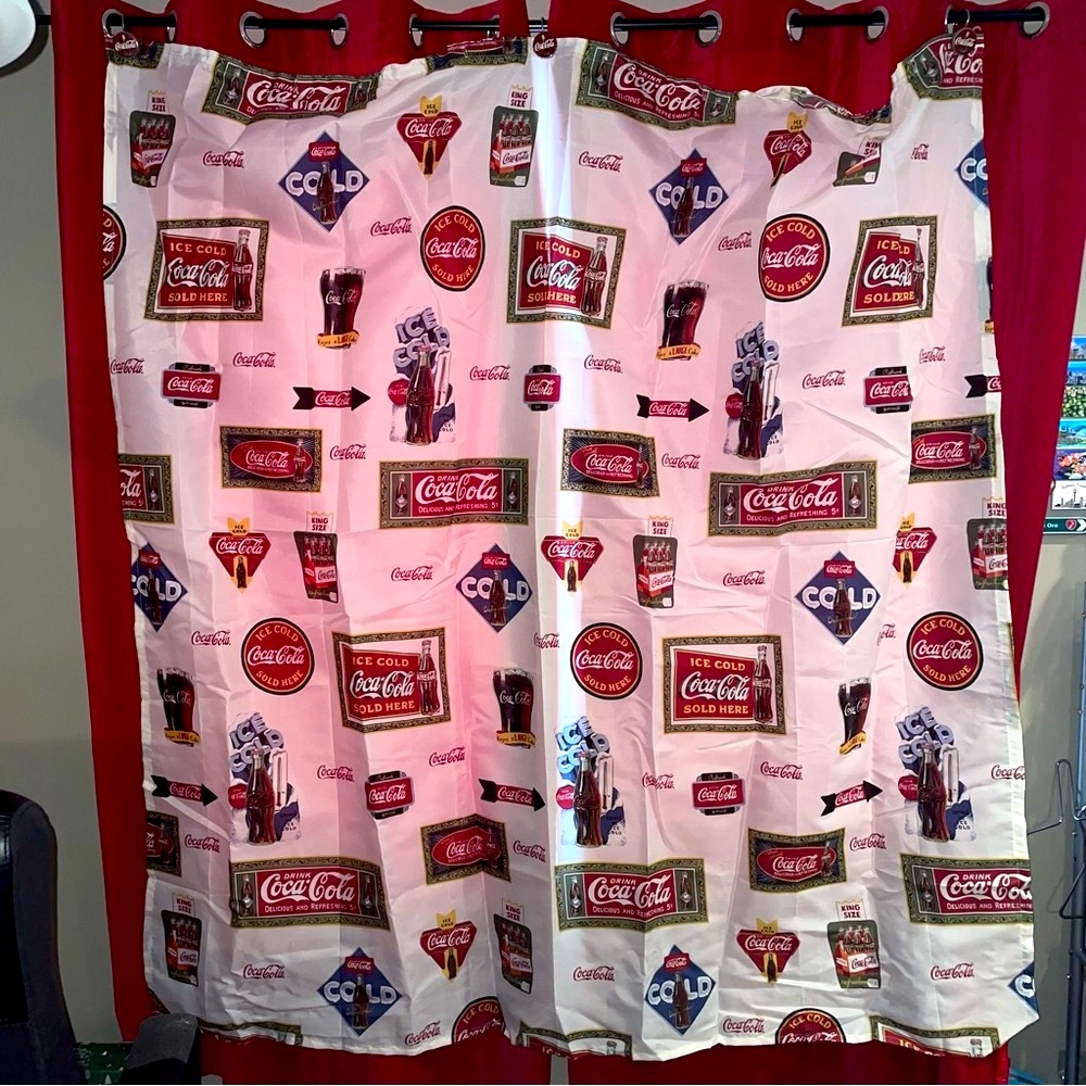 Coca Cola Shower Curtain & Hooks